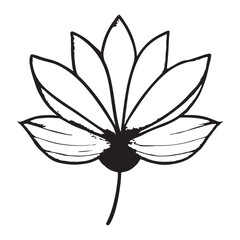 Flower black white outline vector