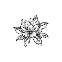 Flower black white outline vector