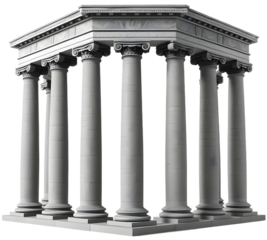 ancient pillar isolated on transparent background. vintage pillars isolated