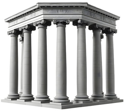 ancient pillar isolated on transparent background. vintage pillars isolated