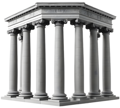 ancient pillar isolated on transparent background. vintage pillars isolated