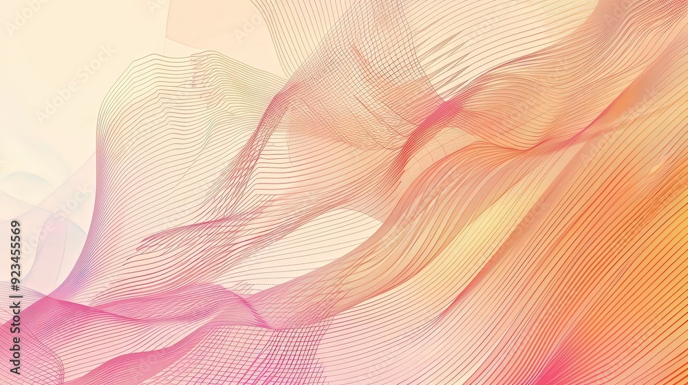 Poster an abstract line pattern with undulating, parallel lines creating a wave-like effect