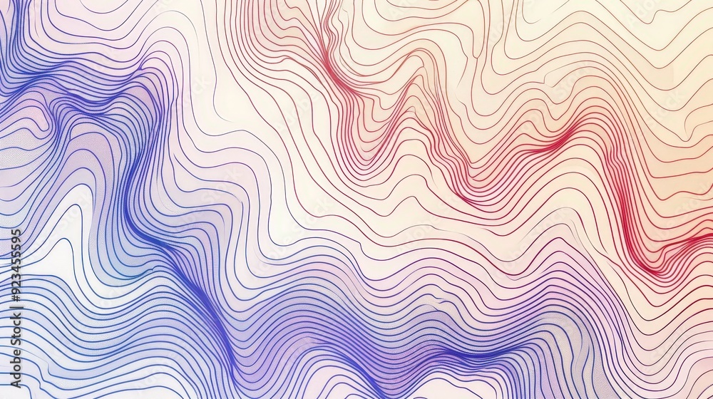 Poster an abstract line pattern with undulating, parallel lines creating a wave-like effect