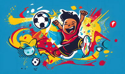 football-themed graphic and photo for advertising