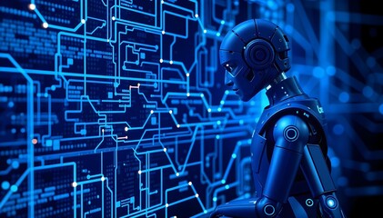 Robot and Cyborg Technology Futuristic Blueprint