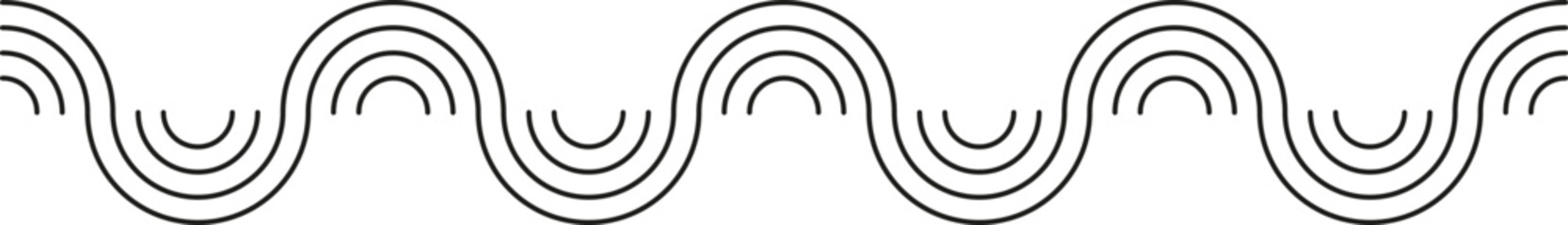 Line wave ornament symbol. Wave sign.