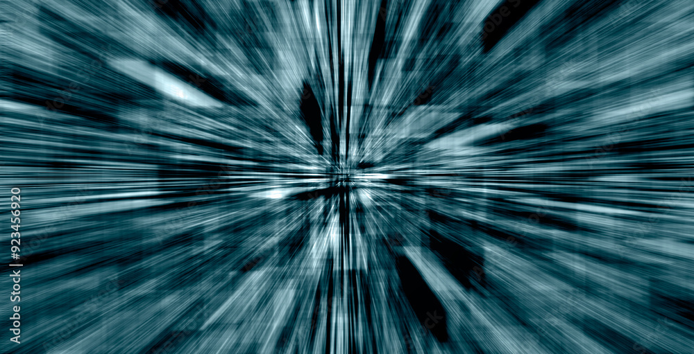Poster Abstract flight in space hyper jump  illustration 