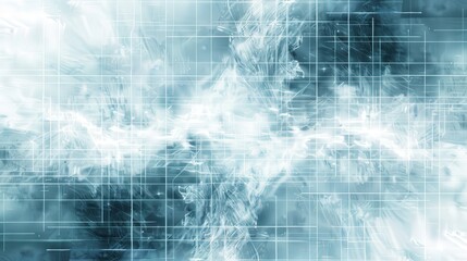 Obraz premium An abstract technology background with a dynamic arrangement of digital grids and luminous lines