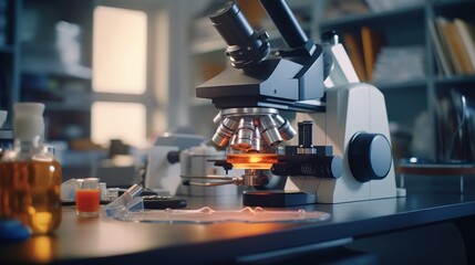 Microscope in a Laboratory Setting