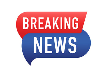 Breaking News banner. News TV program title, elegant and modern style, live news. Flat style design. Vector illustration