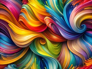 Obraz premium Color brush paint ribbon stroke swirl abstract splash background wave. Brush brushstroke color ribbon paint stroke flow shape wavy design paintbrush pen fluid rainbow element texture acrylic 3D line.