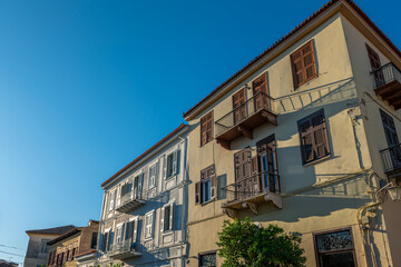 greece old capital nafplion streets shops churches castle and colorful houses quiet hours tourist destination
