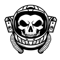Skull Astronaut | Extraterrestrial | Skull Traveller | Astronaut | Cosmonaut | Skeleton Head | Space Skull | Skull in Space Suit | Original Illustration | Vector and Clipart | Cutfile and Stencil