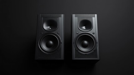 Black Speakers on a Dark Background
