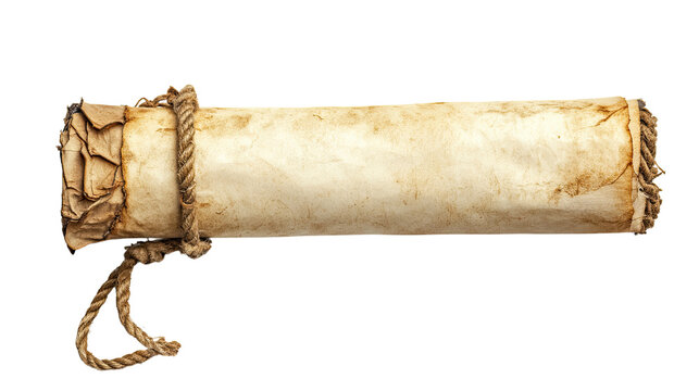olled parchment scroll with a rope transparent background