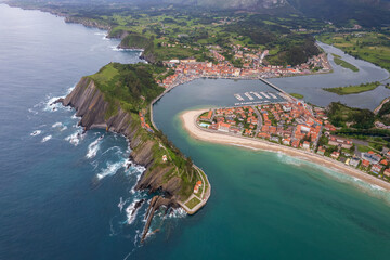 Fototapeta premium Aerial view of Ribadesella in north Spain