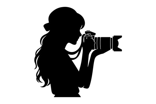 photographer silhouette vector illustration isolated on transparent background- Generative AI