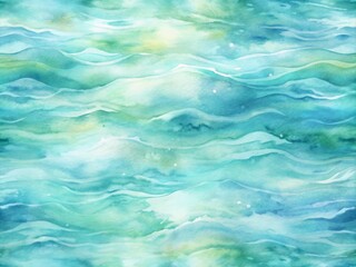 Obraz premium Softly blended abstract watercolor background featuring a seamless pattern of flowing water in calming shades of blue and green, evoking serenity and tranquility.
