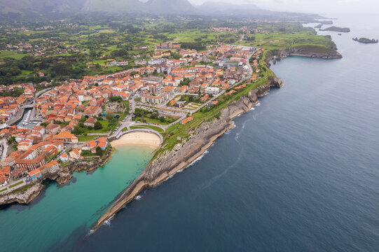 Aerial view of Llanes in north of Spain