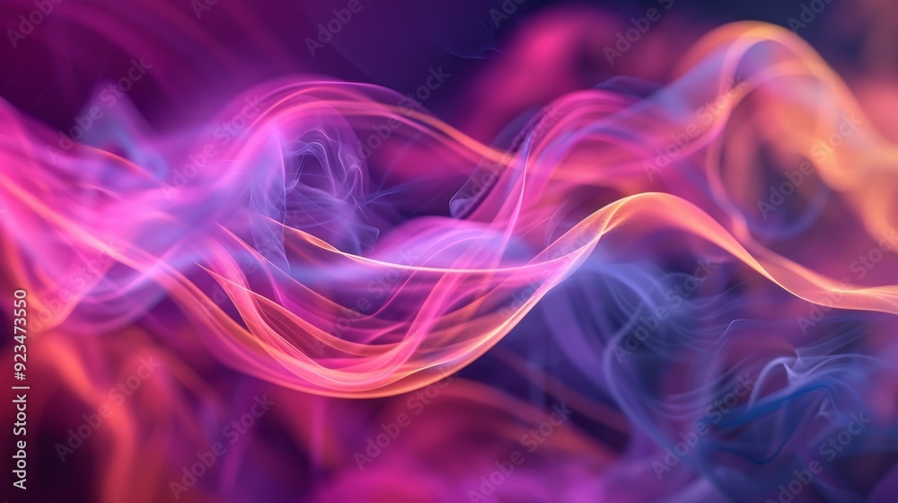 Aufkleber an abstract image highlighting intricate colored waves, showcasing movement and fluidity, predominan