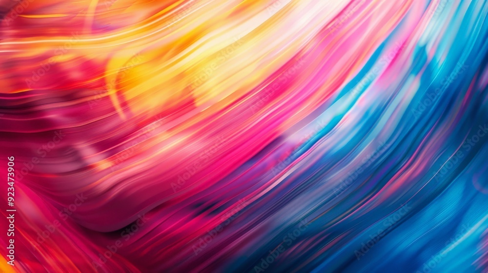 Poster this vibrant image showcases a dynamic mix of colorful, high-energy abstract waves set against a ric