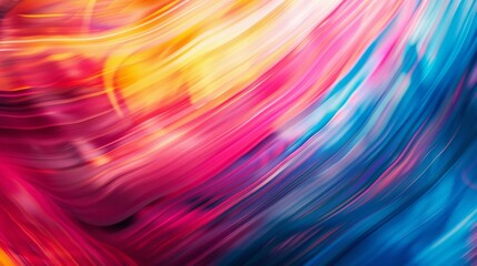 This vibrant image showcases a dynamic mix of colorful, high-energy abstract waves set against a rich, luminous background, capturing the essence of fluid motion and energetic light.