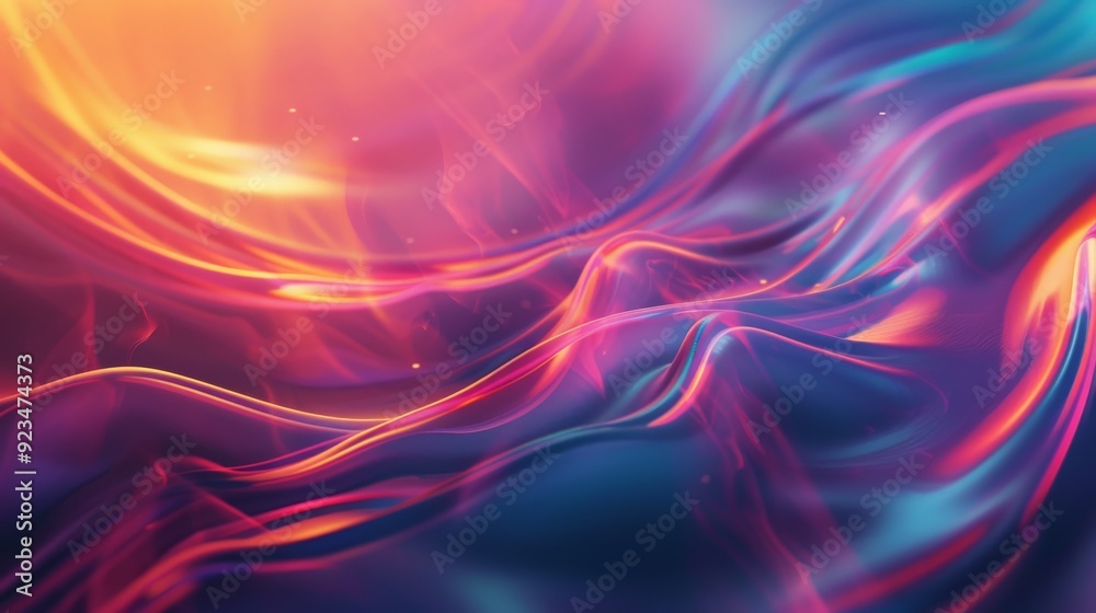 Fototapete This image showcases colorful abstract waves with rich textures and dramatic lighting, creating a sense of depth and fluidity, perfect for modern digital art enthusiasts.