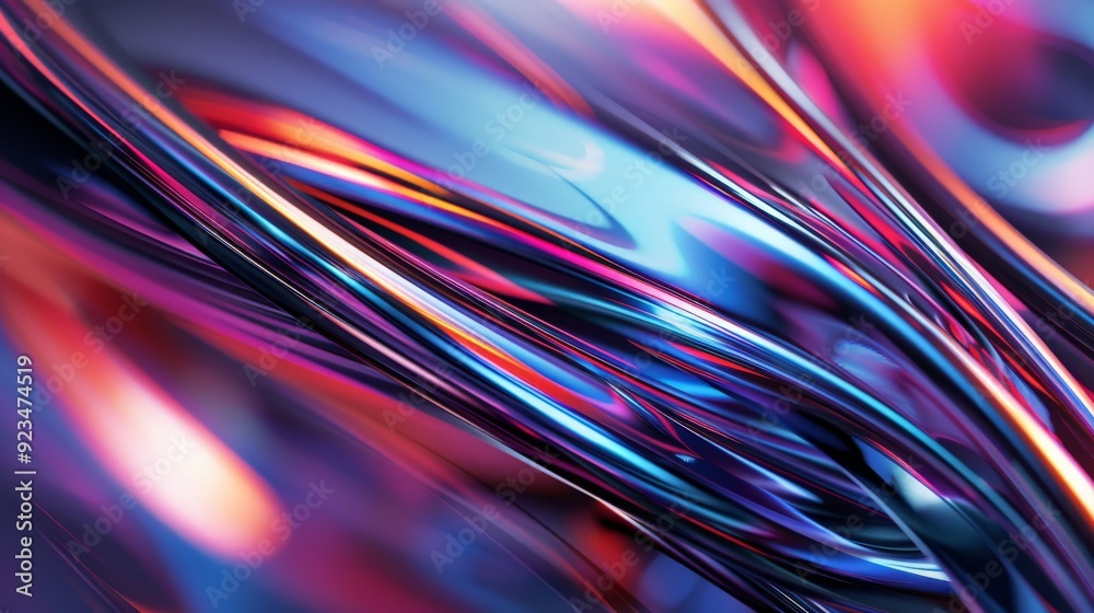 Leinwandbilder A dynamic digital artwork featuring sharp streaks of vibrant red and blue colors intertwining in a fluid motion, creating a sense of speed and energy in an abstract context.