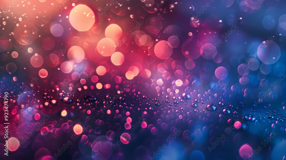 Aufkleber a lively abstract scene filled with colorful bokeh effects and numerous glowing spheres, offering a 