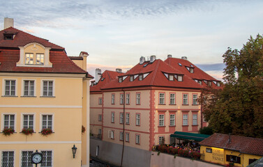 Colorful old buildings in old town in Prague in October, old town in Prague