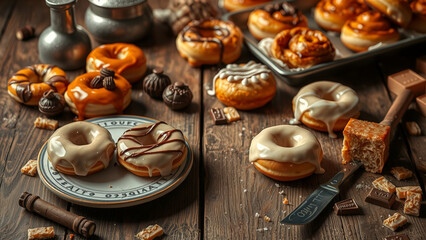 Fototapeta premium chocolate cake with nuts