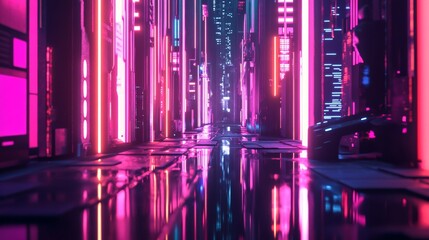 Fototapeta premium Neon Cityscape