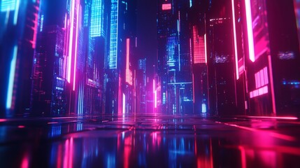 Fototapeta premium Neon Cityscape