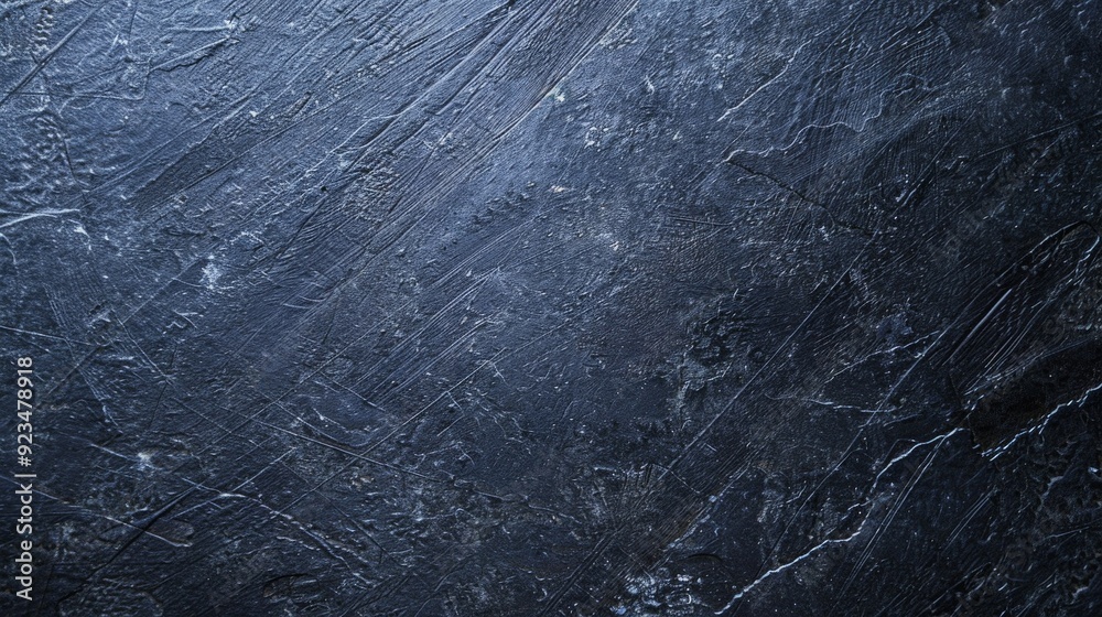 Poster A close-up shot of a dark, textured surface with various scratches and lines, giving it a rugged and industrial look. The dark tones add depth and intensity to the image.