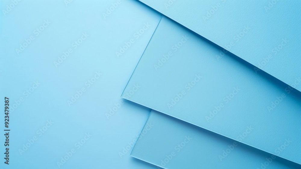 Poster A minimalist composition of textured blue paper layers, demonstrating clean lines and simplicity. It’s an abstract representation focusing on color, texture, and geometry.