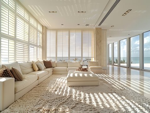 Shutters in Luxury Interior Design: White Wood Shutter Windows for Stylish Interiors