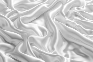 Obraz premium Silky White Satin Fabric. Elegant Luxury Silk with Shiny Finish for Extravagant Drapery