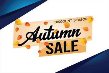 autumn sale word text concept icon logo sign symbol vector note mega shopping style for use landing page, template, social media, web, mobile app, poster, banner, flyer, background, gift card, coupon
