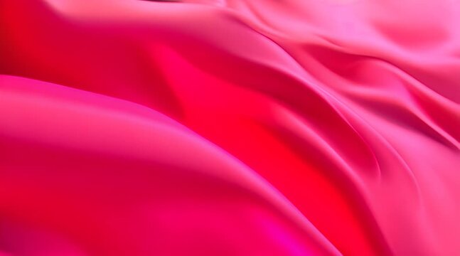 A cinematic close-up of sensual pink silk gliding in moving sunlight on a silk sheeted bed.