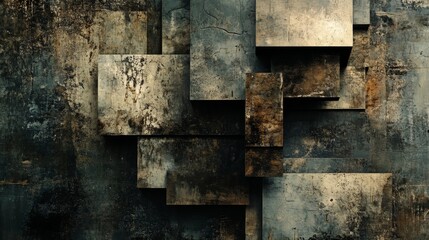 Abstract Concrete Texture with Geometric Shapes