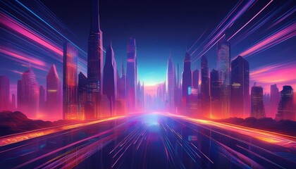 Obraz premium Digital Cityscape.