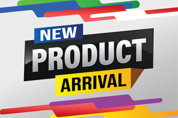 Obraz premium New product arrival tag icon logo sign symbol Banner design template for marketing. Special offer promotion retail. background banner modern graphic design for advertising store shop, online store