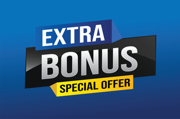 extra bonus word concept vector illustration with lines 3d style for social media landing page, template, ui, web, mobile app, poster, banner, flyer, background, gift card, coupon, label, wallpaper

