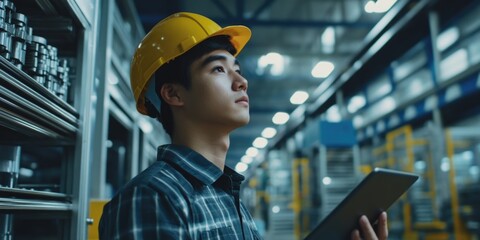 Professional Manufacturing Worker in a Warehouse