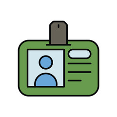 id card color line icon with white background vector stock illustration