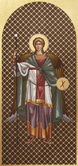 Obraz premium Traditional Christian icon of Michael Archangel. Antique illustration in Greek style