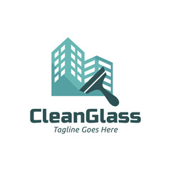Window cleaning service logo. Window glass cleaning vector logo
