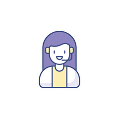 Customer Service icon design with white background stock illustration