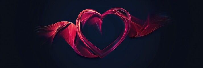 Fototapeta premium Stylized Heart. Red Love Symbol for February 14 Card Design