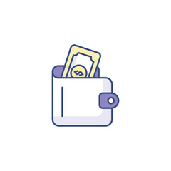 Fototapeta premium Wallet icon design with white background stock illustration